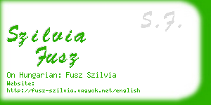 szilvia fusz business card